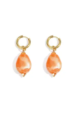Oorbellen Asymmetrical Bead Oranje