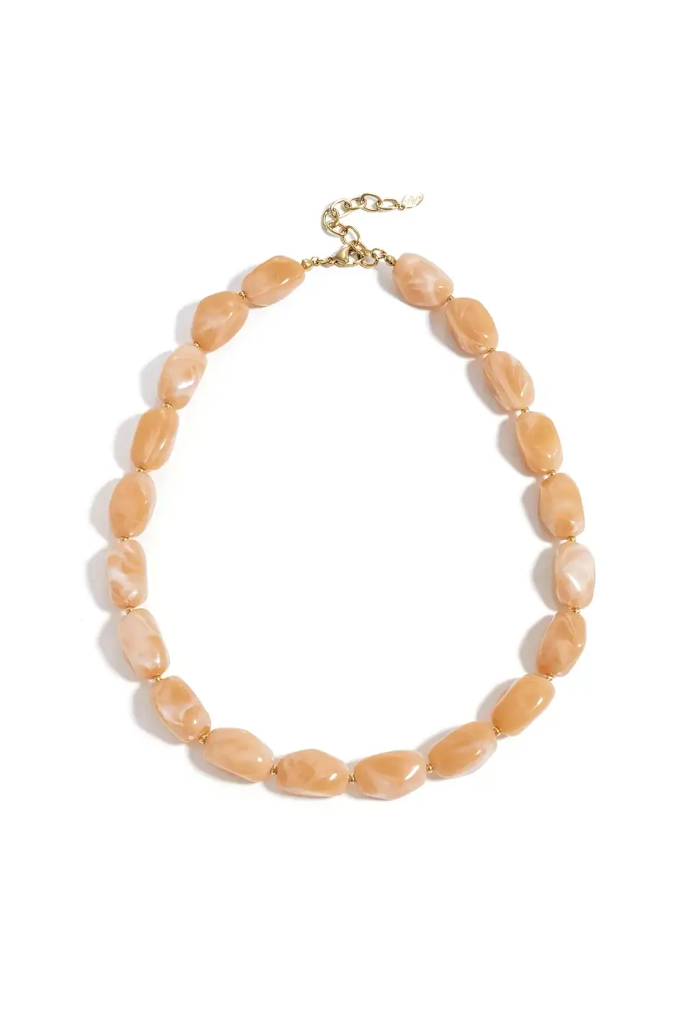 Trendy Ketting Met Organische Kralen Coral