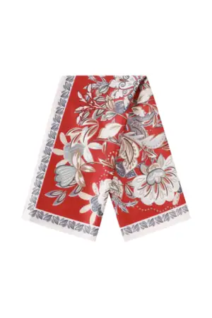 Zomersjaal Met Bloemprint Rood