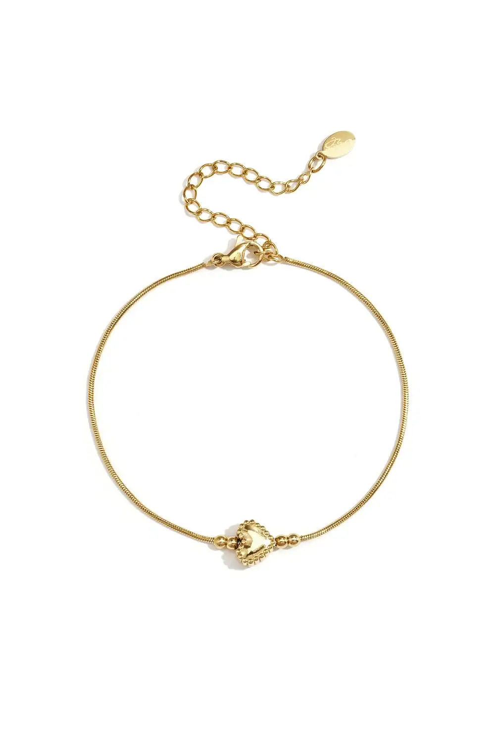 Minimalistic Heart Bracelet goud