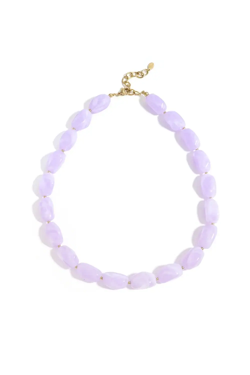 Trendy Ketting Met Organische Kralen Lila