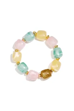 Chunky Kralenarmband Met Statement Glitterkraal multicolor