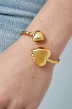 Armband Dual Heart Goud om pols