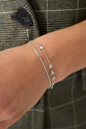 Armband Starry Layers zilver om pols