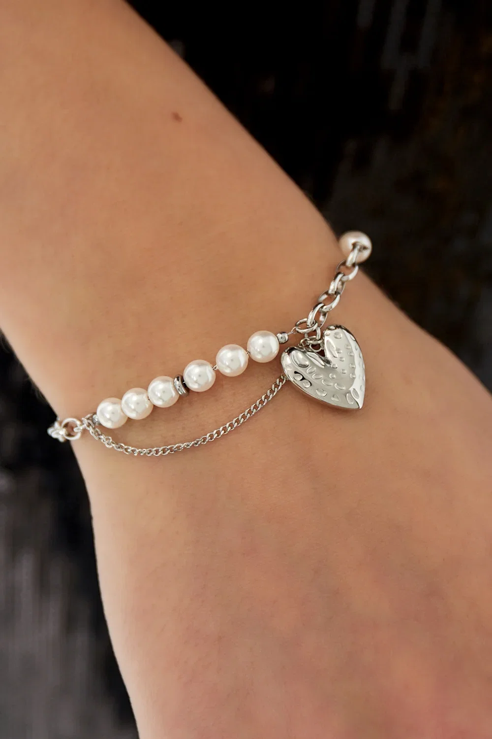 Armband Very In Love zilver om pols