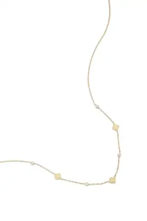 Ketting Met Klavertjes En Zirkonia Steentjes