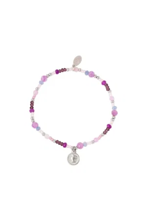 Kralenarmband Met Muntbedel Zilver