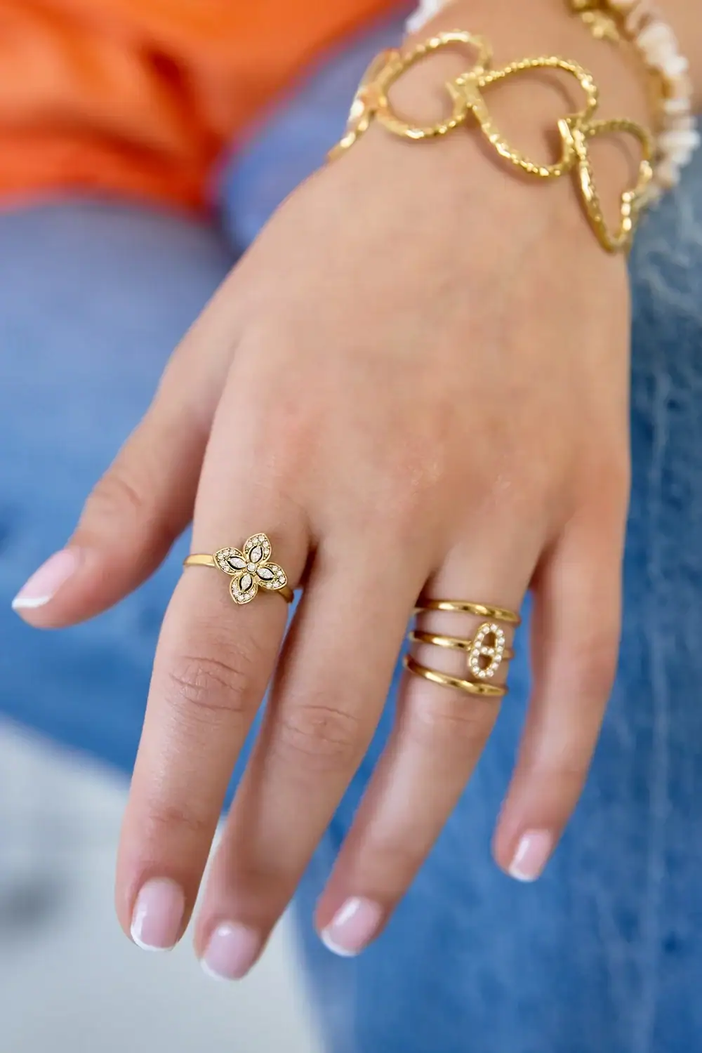 Statement Ring Klaver Zirconia - Afbeelding 2