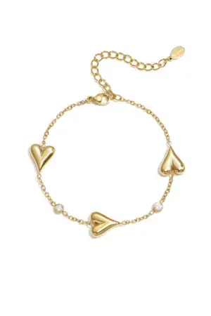 Armband Hartjes En Steentjes Goud