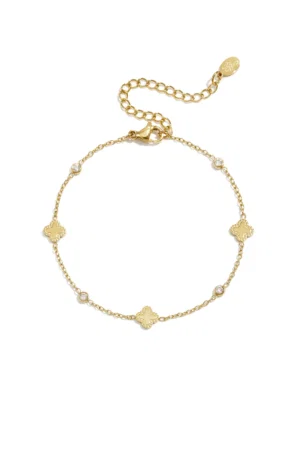 Armband Met Klavertjes En Zirkonia Steentjes