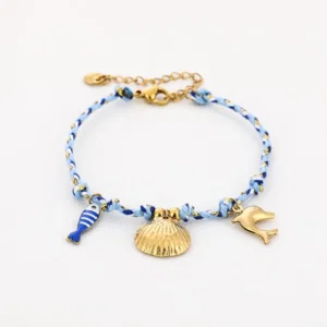 Touwarmbandje Met Bedels Blauw