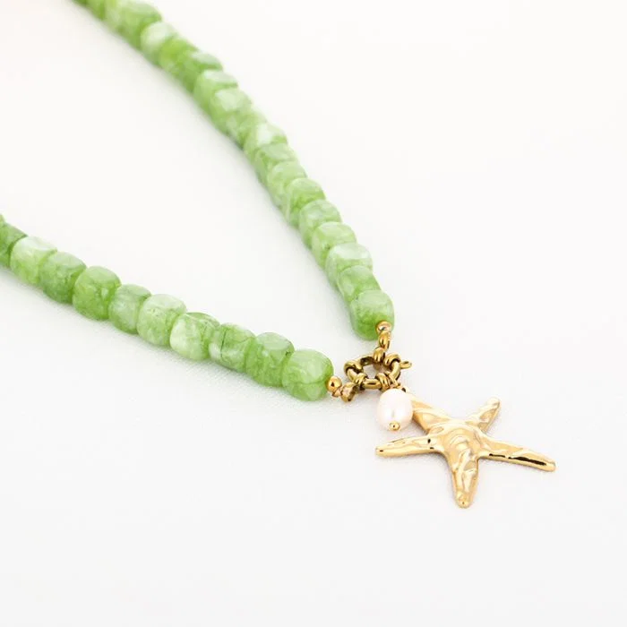 Kralenketting Met Zeester Hanger Groen