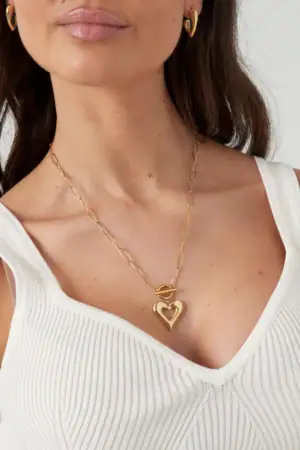 Schakelketting Met Hart Hanger om nek