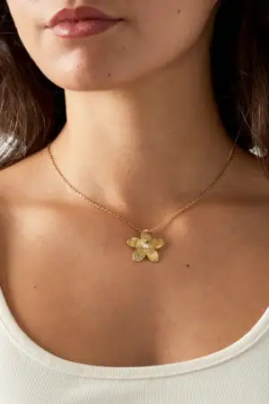 Ketting Blossom Burst Goud om nek