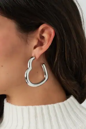 Statement Earrings Not That Heart – Zilver in oor
