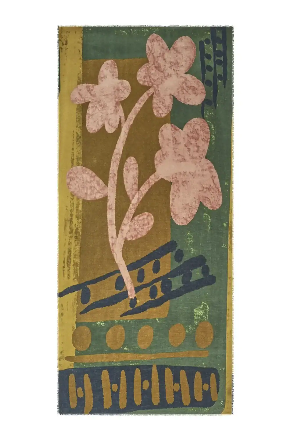 Sjaal Trendy Bloemenprint – Groen plat