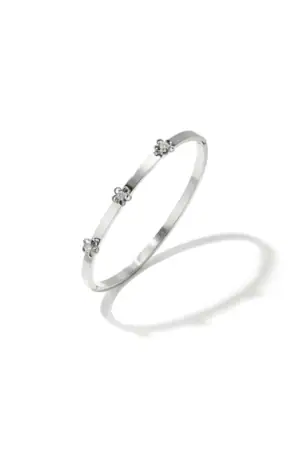 Bangle Flowers & Rhinestones Zilver