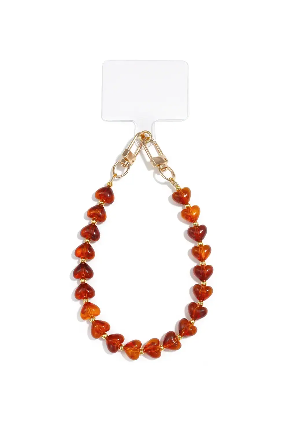 Telefoonaccessoire Met Hartjes Acryl Rood/Amber