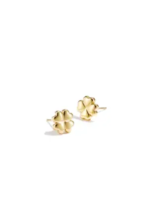Minimalist Clover Stud Earrings goud
