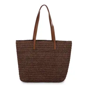 Strandtas Casual Met Glitterdraad Coffee