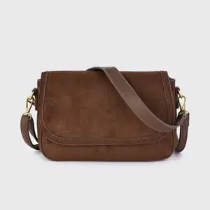 Autumn Velvet Croco Shoulder/Crossbodybag – Bruin