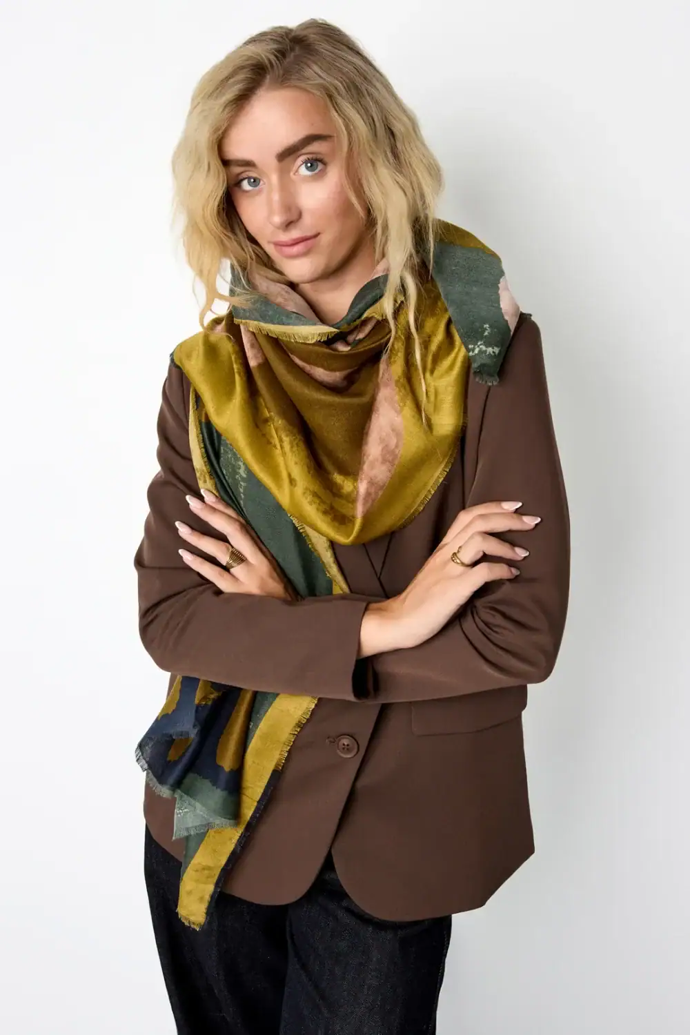 Sjaal Trendy Bloemenprint Groen - Afbeelding 4