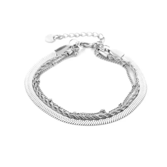 Driedubbele Chainarmband Zilver - Afbeelding 2