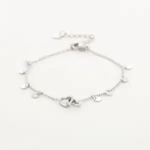 Armbandje Verbonden Hartjes Zilver