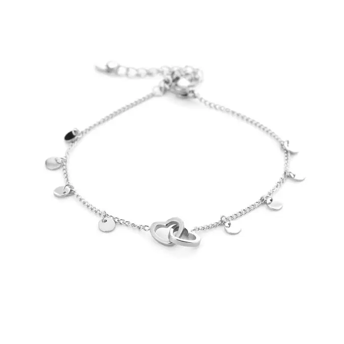Armbandje Verbonden Hartjes Zilver - Afbeelding 2