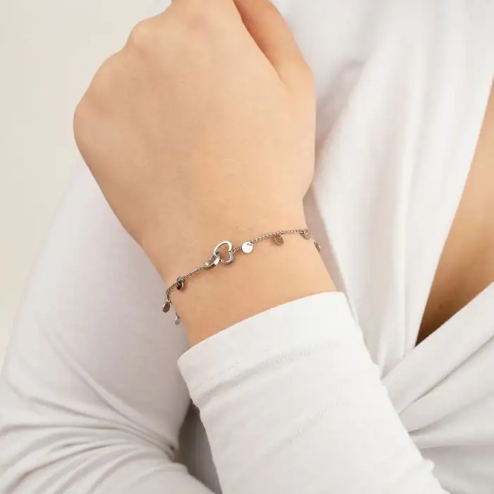 Armbandje Verbonden Hartjes Zilver - Afbeelding 3