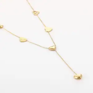 Y-Ketting Verschillende Hartjes Goud