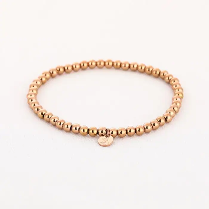 Kralenarmband Rose Goud – 4 mm