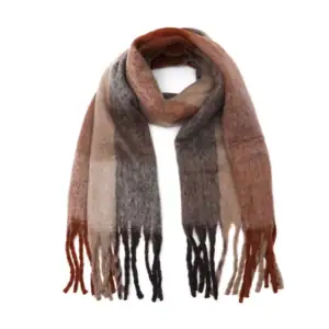 Wintersjaal Geblokt – Camel