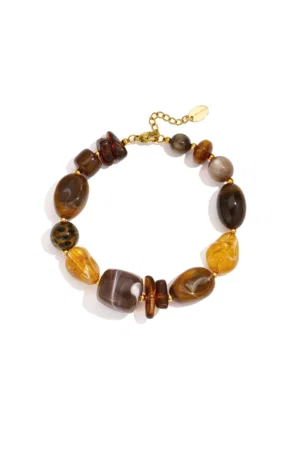 Resin Beaded Bracelet Bruin