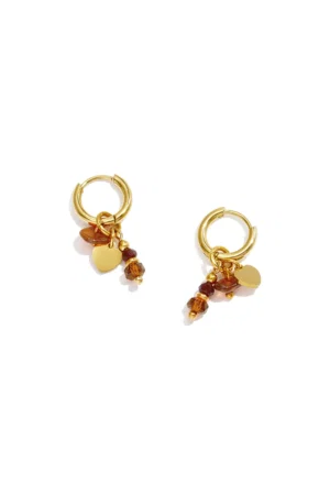 Stainless Steel Beads Earrings Little Heart bruin