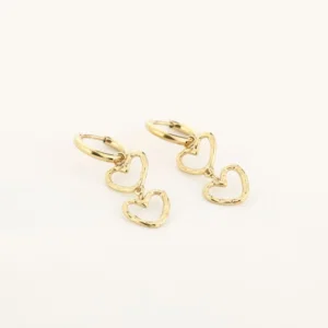 Oorbellen Casual Chique Dubbel Hartje Goud