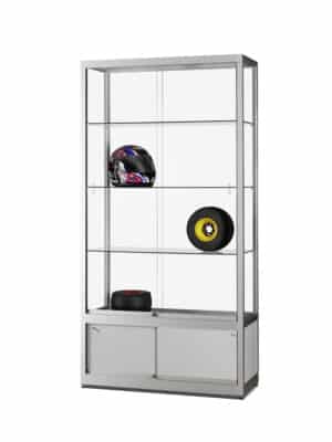 Vitrine Aston 1000 zilver met onderkast