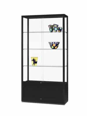 Vitrine Aston-1000 zwart met onderkast