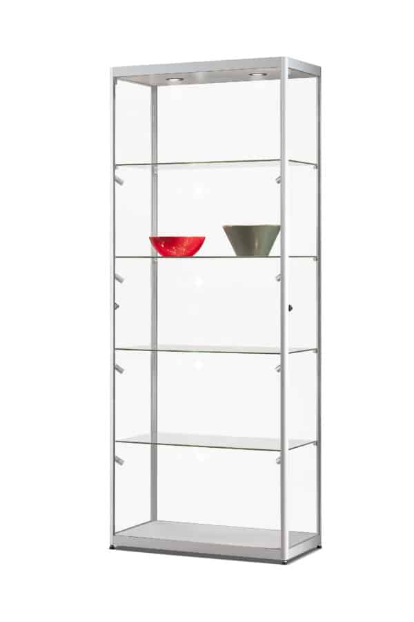 Vitrine Berlina-800 zilver met LED zijverlichting