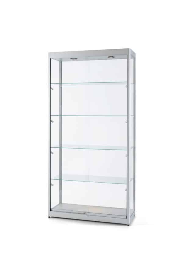 Vitrine Berlina-1000 zilver met LED zijverlichting