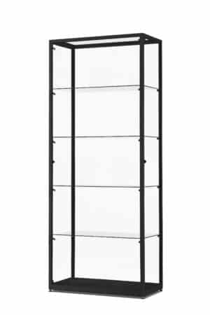 zwarte vitrine 80 cm met zijspots