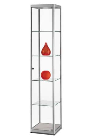 Standvitrine Berlina 400 silber mit LED Deckenspot