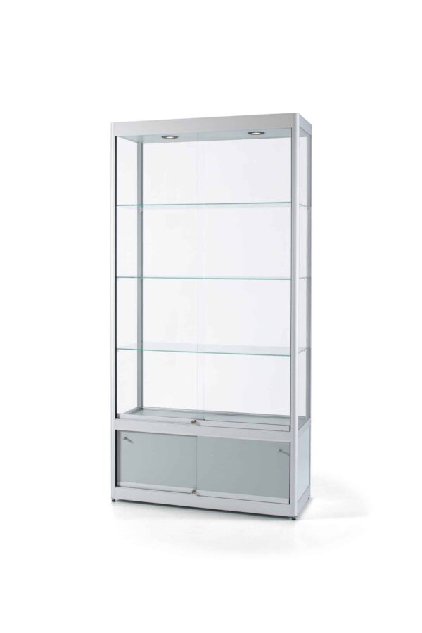 Vitrine Berlina-1200 zilver onderkast