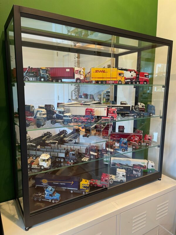 Vitrine Aston 1000 staand zwart spiegel
