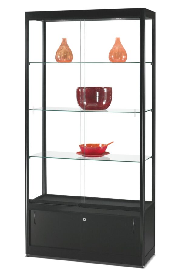 Vitrine Berlina-1000 zwart met onderkast