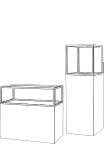 Tafel- en sokkelvitrines