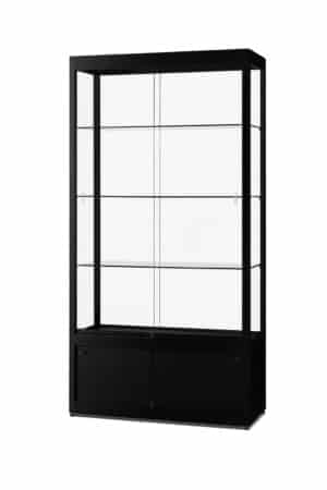Vitrine Berlina H1000 zwart met onderkast