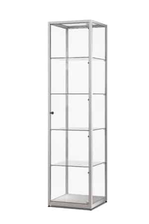 Vitrinekast Galaxie Haaks 500 zilver met LED zijspots