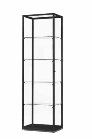 zwarte vitrine 60 cm met klikspots en slot