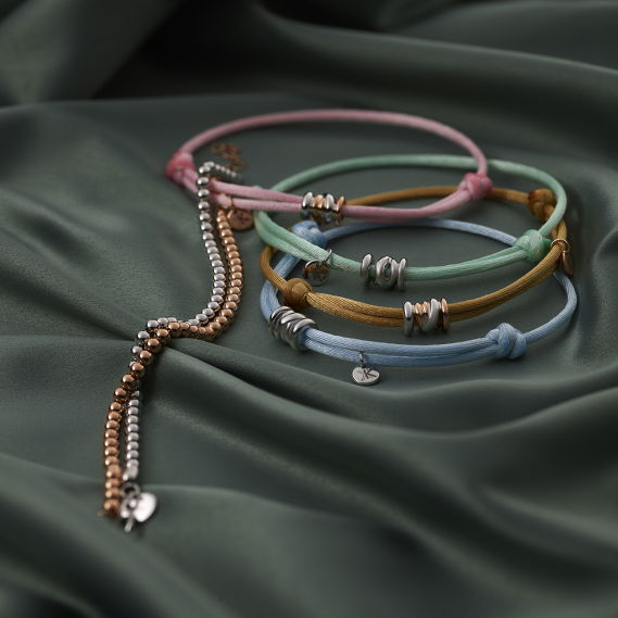 Just Xpression armband satijn roségoud - Afbeelding 3